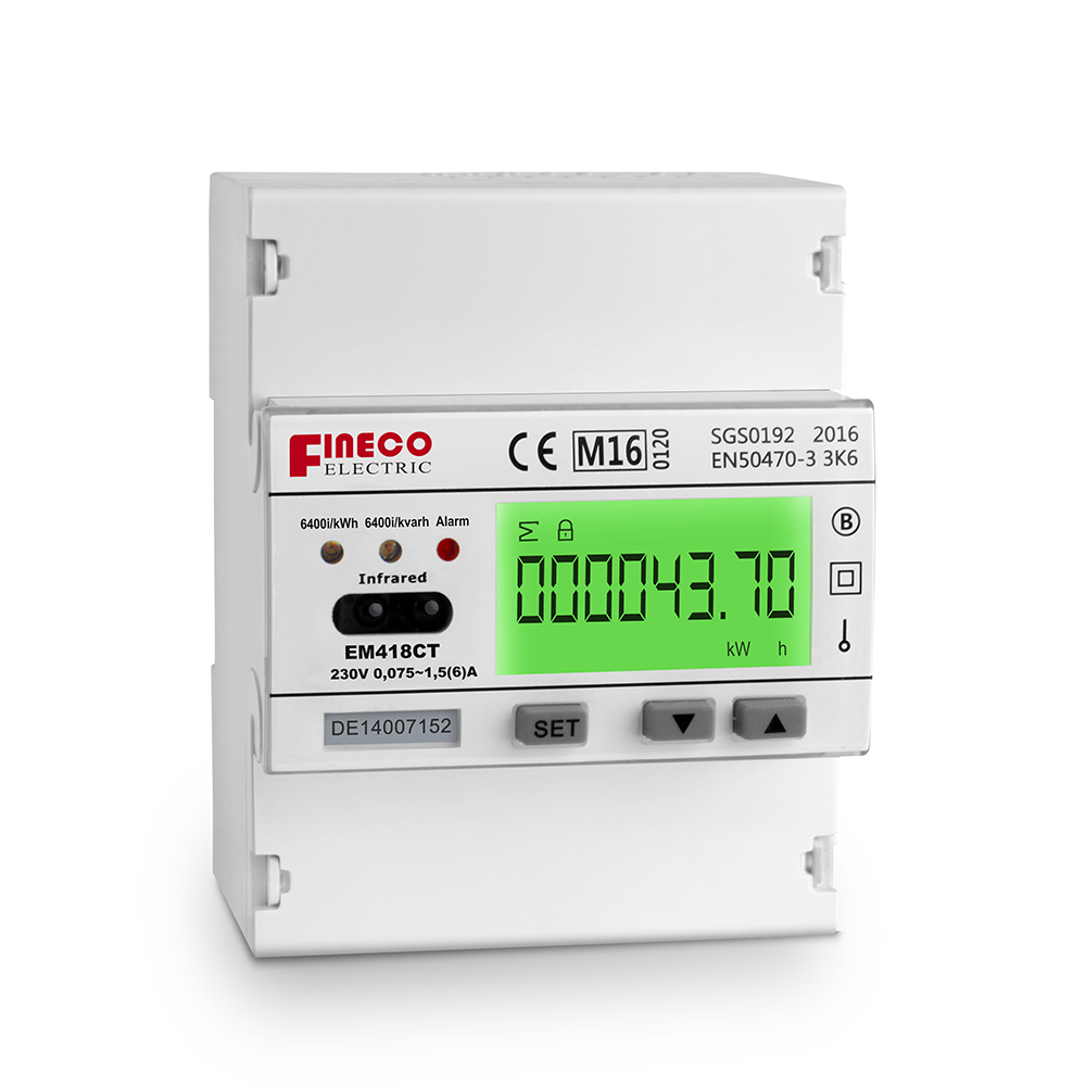 EM418 CT MID approved Single Phase multifunction meters multirate