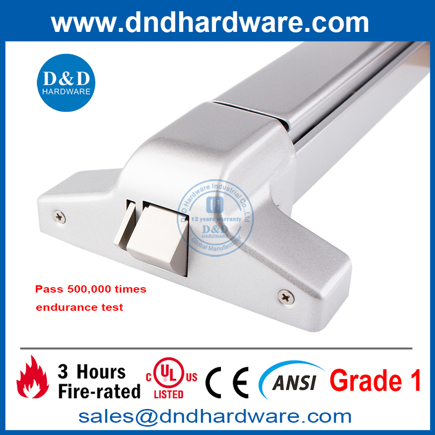 Dispositivo de salida de puerta de barra de empuje de pánico de longitud completa de acero ANSI grado 1-DDPD005