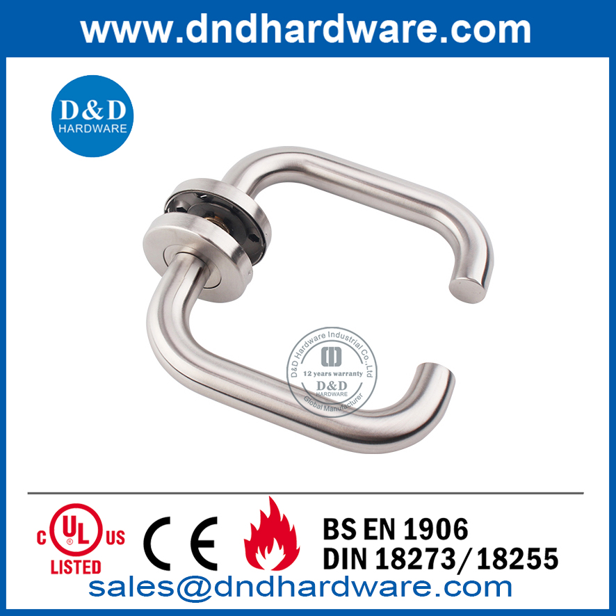 BS EN1906 Manija de palanca de seguridad de acero inoxidable para puerta interna-DDTH001