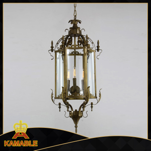 Подвесной светильник в виде декоративного фонаря из старинной стали (KM0114P-3)