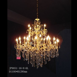 Lámpara cristalina de la vela del oro del pasillo del hotel (JP9051-16+8+6L)