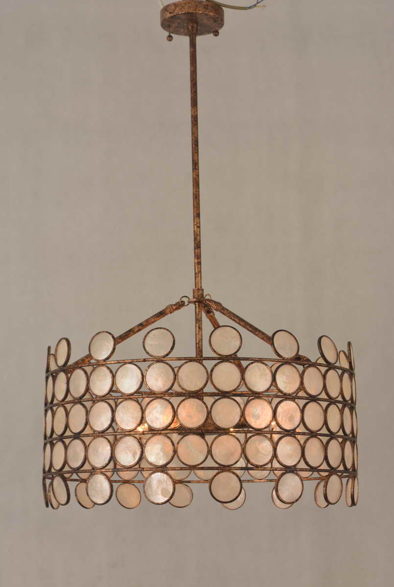 Retro Gold Plated Iron Shell Pendant Lighting Kahd1348 4 Retro Gold Plated Iron Shell Pendant Lighting Kahd1348 4
