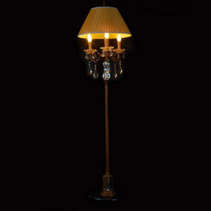 Lámpara derecha del suelo de cobre amarillo cristalino europeo (WL7033-3)