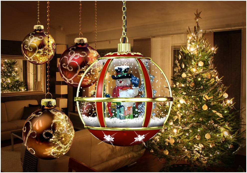 Lh30033e Gs11 Hanging Snowglobe Lamp Snowman Inside With Eight Led If You Prefer The Top Lace And Led Lights Around Bottom Can Be Canceled 11 Customer S Designs Are Available