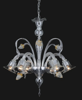 Lámpara de cristal del claro del estilo de Murano (81037-6)