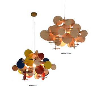 Lámpara pendiente moderna de madera de interior decorativa colorida (MD20033-560)