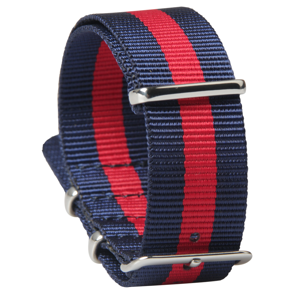 Buy Nylon Nato Watch Band with Polished NATO Buckle And Keeper in 18mm