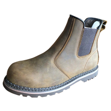 GY005 fashionable no lace elastic leather goodyear safety shoe