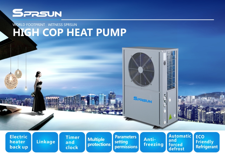 3P High Cop Air Source Heat Pump for Hot Water and House Heating