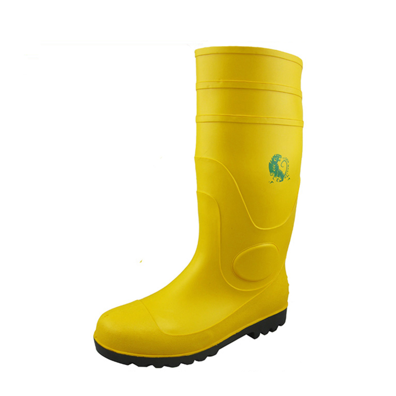 YBS high quality safety pvc rain boots with steel toe