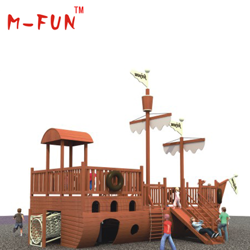Wooden pirate ship playground