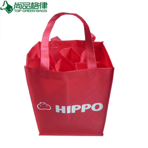  Fabric Bottles Holder Wine Bag Domestic Non Woven 6 Bottle Tote (TP-WB075)