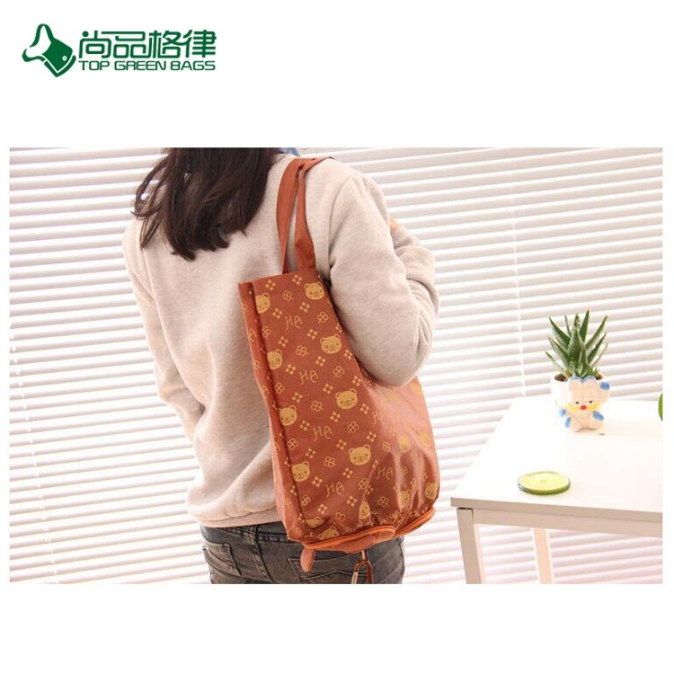 ODM/Wholesale Newest Design 210d Polyester Custom Cartoon Animal Recycle Folding Shopping Bag