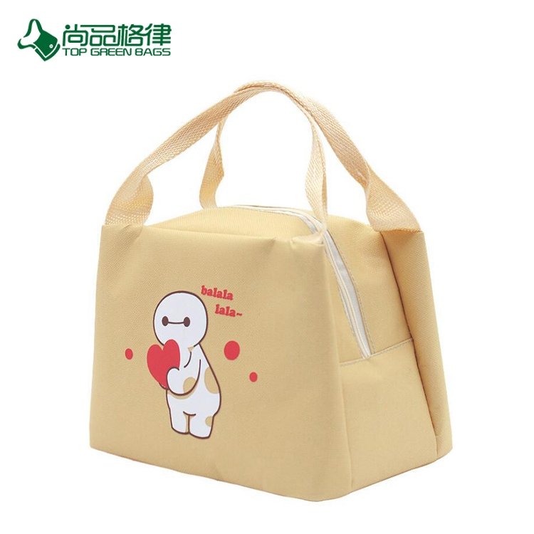 Custom Pattern Candy Color Large Capacity Polyester Large Waterproof Insulation Lunch Bag