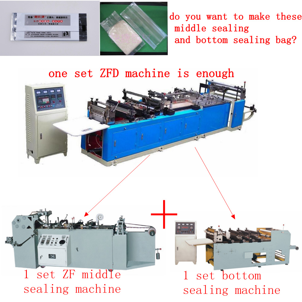 Bolso medio del lacre de la parte inferior del lacre ZFD400 que hace la máquina