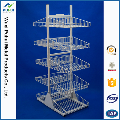 Double Sides Floor Standing Wire Shelving Display Rack (PHY3031)