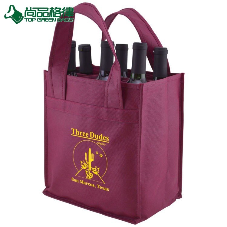 6 Bottles Wine Non Woven Holder Beer Carry Bag Bottle Bag (TP-WB121)