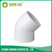 PVC de 3/4 pulgada codo de 45 grados para el horario 40 ASTM D2466 del abastecimiento de agua