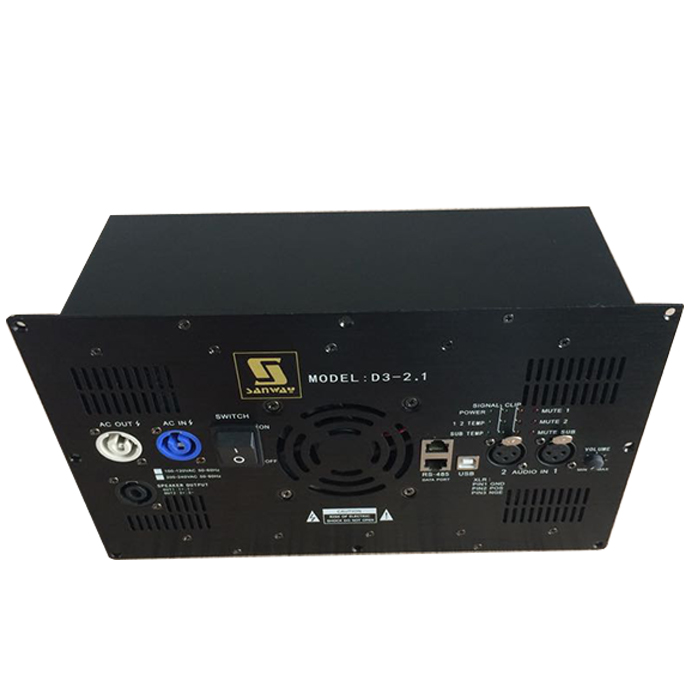 D3-2.1 Amplifier Plat Stereo dengan DSP untuk Sistem Home Theater 2.1 saluran
