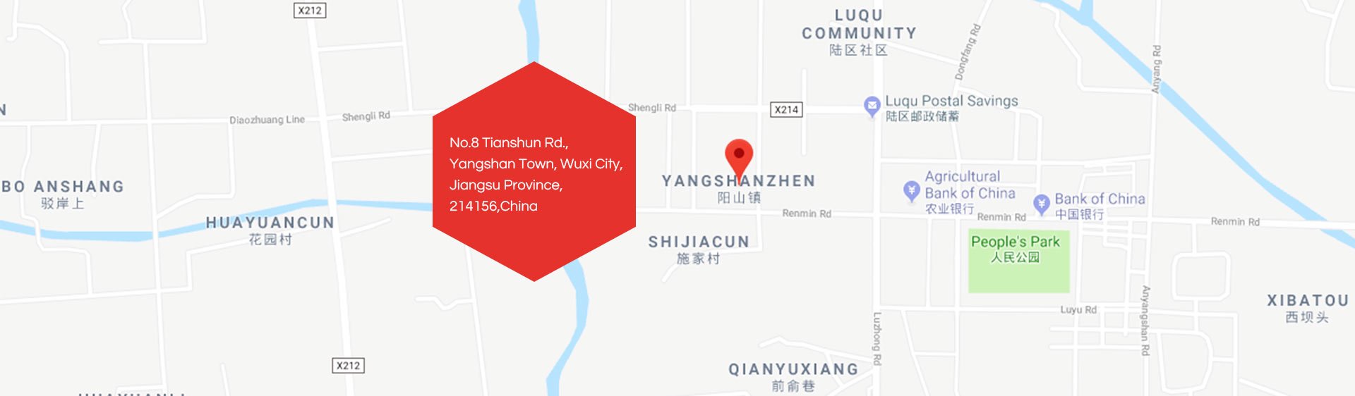 No.8 Tianshun Rd., Yangshan Town, Город Уси, провинция Цзянсу, 214156, Китай