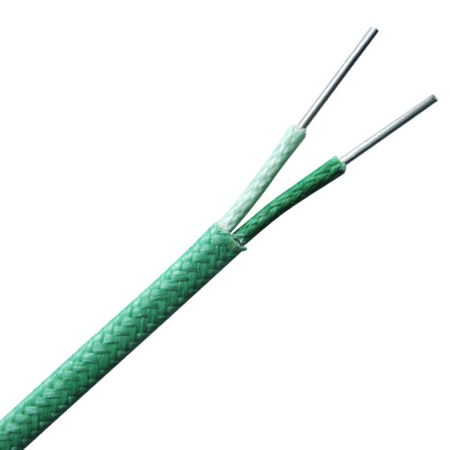 Fiberglass insulated thermocouple wire and thermocouple extension wire-- Single pair, Flat