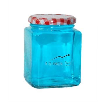 400ml Square Glass Food Jar with Lids