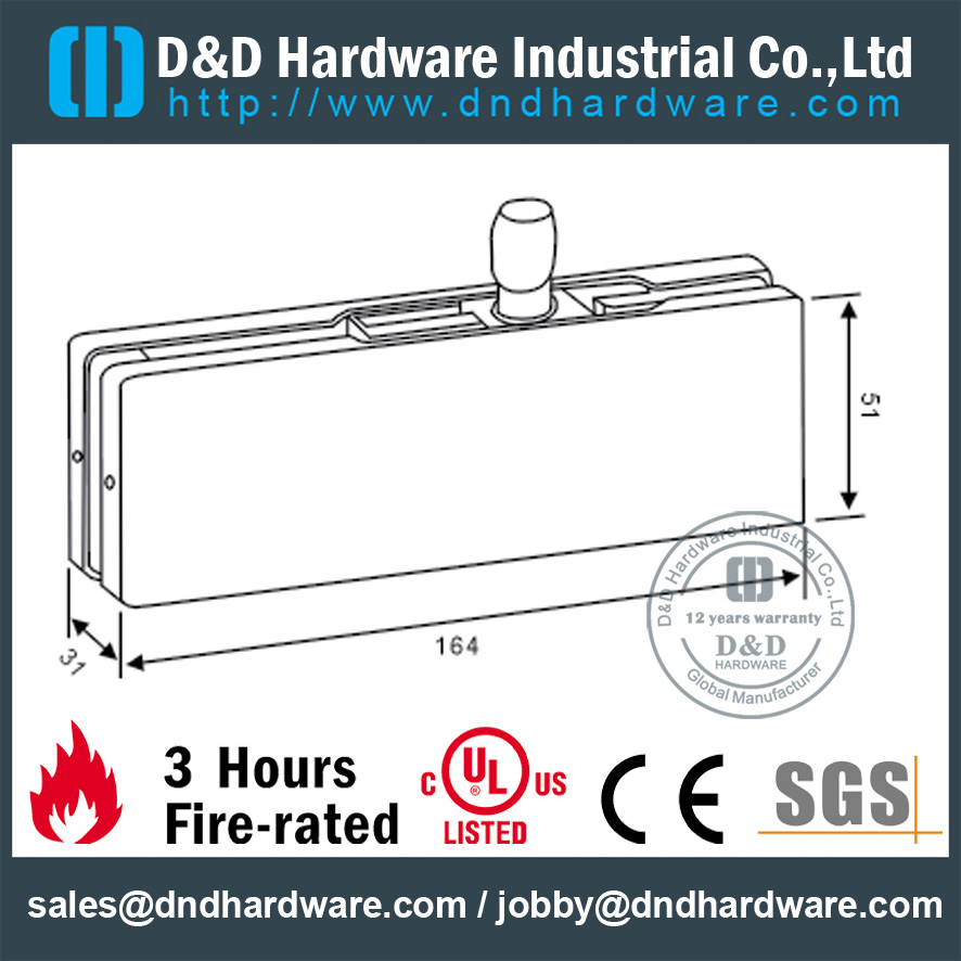 Colocación de parche de panel de acero inoxidable 316 para puerta de vidrio exterior –DDPT002